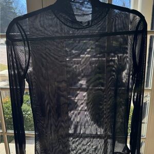 Sheer Black Long Sleeve Women's Top